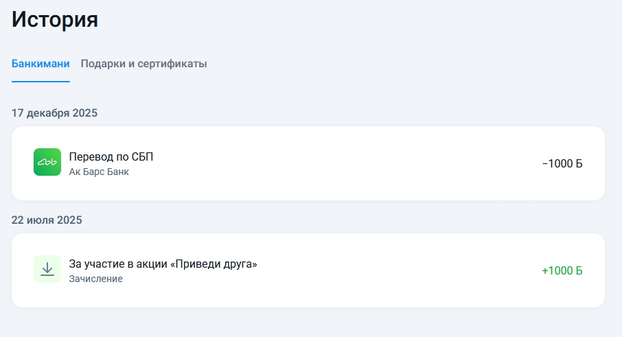 Пример выплаты бонуса по акции Банки ру приведи друга
